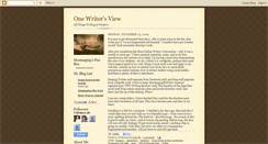 Desktop Screenshot of onewritersview.blogspot.com