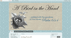 Desktop Screenshot of birdinmyhand.blogspot.com