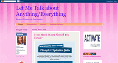 Desktop Screenshot of letmetalkaboutanythingeverything.blogspot.com
