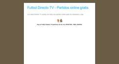 Desktop Screenshot of futboldirectotv.blogspot.com