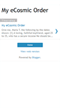 Mobile Screenshot of myecosmicorder.blogspot.com