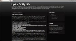 Desktop Screenshot of lyricsofmylife.blogspot.com