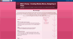 Desktop Screenshot of milkandhoney-weeklymenus.blogspot.com