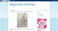 Desktop Screenshot of beginningsanthology.blogspot.com