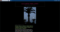 Desktop Screenshot of lullabiesforlionslions.blogspot.com