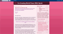 Desktop Screenshot of co-creatingworldpeaceeffortwithoprah.blogspot.com