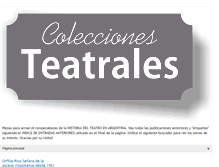Tablet Screenshot of coleccionesteatrales.blogspot.com