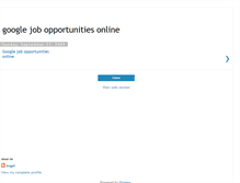 Tablet Screenshot of googlejobopportunitiesonline.blogspot.com