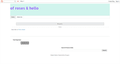 Desktop Screenshot of ofrosesandhello.blogspot.com