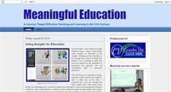 Desktop Screenshot of meaningfuleducation.blogspot.com