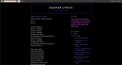 Desktop Screenshot of gauharlyrics.blogspot.com