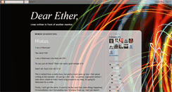Desktop Screenshot of dear-ether.blogspot.com