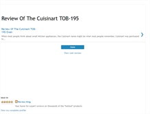 Tablet Screenshot of cuisinart-tob-195-review.blogspot.com