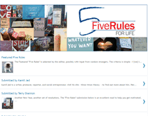 Tablet Screenshot of fiverulesforlife.blogspot.com