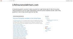 Desktop Screenshot of lifeinsuranceadvisors.blogspot.com