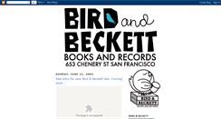 Desktop Screenshot of birdandbeckett.blogspot.com