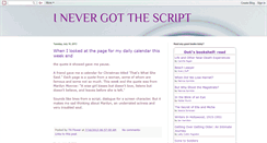 Desktop Screenshot of inevergotthescript.blogspot.com
