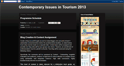 Desktop Screenshot of contemporaryissuesintourism.blogspot.com