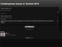 Tablet Screenshot of contemporaryissuesintourism.blogspot.com