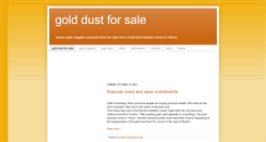 Desktop Screenshot of gold-dust-for-sale.blogspot.com