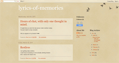 Desktop Screenshot of lyrics-of-memories.blogspot.com