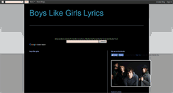 Desktop Screenshot of boyslikegirlslyrics.blogspot.com