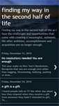 Mobile Screenshot of findingmywayinthesecondhalfoflife.blogspot.com