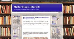Desktop Screenshot of mistermanyinterests.blogspot.com