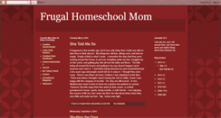 Desktop Screenshot of frugalhomeschoolmom.blogspot.com
