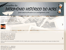 Tablet Screenshot of conselhodepatrimoniohistoricodoacre.blogspot.com