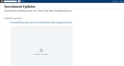 Desktop Screenshot of latestinvestmentupdates.blogspot.com