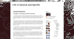 Desktop Screenshot of lifeingeneralandspecific.blogspot.com