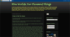 Desktop Screenshot of nineworldstenthousandthings.blogspot.com