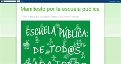 Desktop Screenshot of manifiestoescuelapublica.blogspot.com