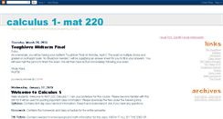 Desktop Screenshot of calculus1.blogspot.com