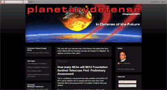 Desktop Screenshot of planetarydefense.blogspot.com