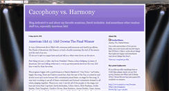 Desktop Screenshot of cacophonyvsharmony.blogspot.com