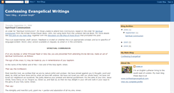 Desktop Screenshot of confessingevangelical-writings.blogspot.com