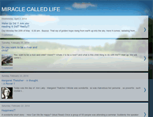 Tablet Screenshot of miraclecalledlife.blogspot.com