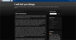 Desktop Screenshot of iwilltellyouthings.blogspot.com