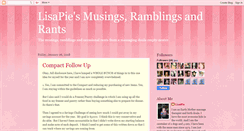 Desktop Screenshot of lisapiesmusingsramblingsandrants.blogspot.com