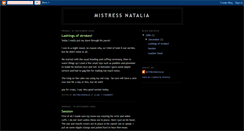 Desktop Screenshot of mistressnatalia.blogspot.com