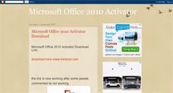 Desktop Screenshot of microsoftoffice2010activator.blogspot.com