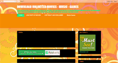 Desktop Screenshot of downloadunlimitedmoviesmusicgames.blogspot.com