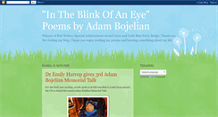 Desktop Screenshot of intheblinkofaneyepoemsbyadambojelian.blogspot.com