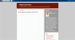 Desktop Screenshot of mideastpolicy.blogspot.com