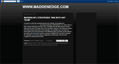 Desktop Screenshot of maddenedge.blogspot.com