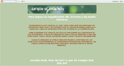 Desktop Screenshot of loquesedigahoy.blogspot.com