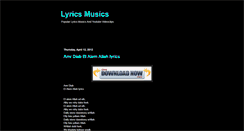 Desktop Screenshot of lyricsmusics4u.blogspot.com