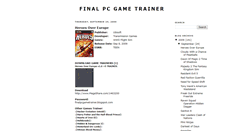 Desktop Screenshot of finalpcgametrainer.blogspot.com